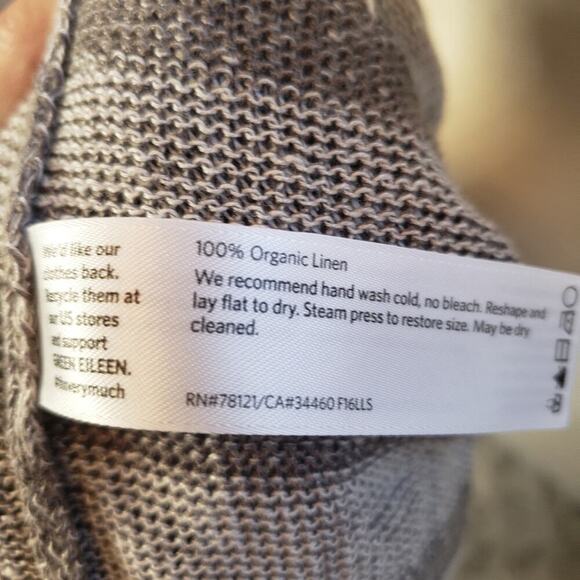 EILEEN FISHER GRAY STRIPED HOODED CARDIGAN SIZE XS - Picture 8 of 8